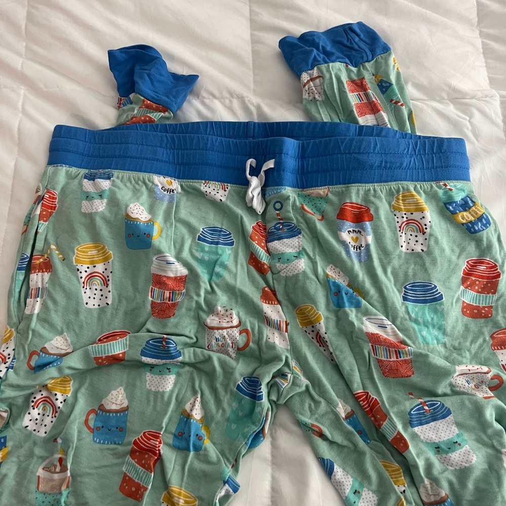 Little Sleepies Blue and Green Pajama Bottoms with Playful Design